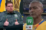 Casimiro Miguel, da CazéTV, e Romário