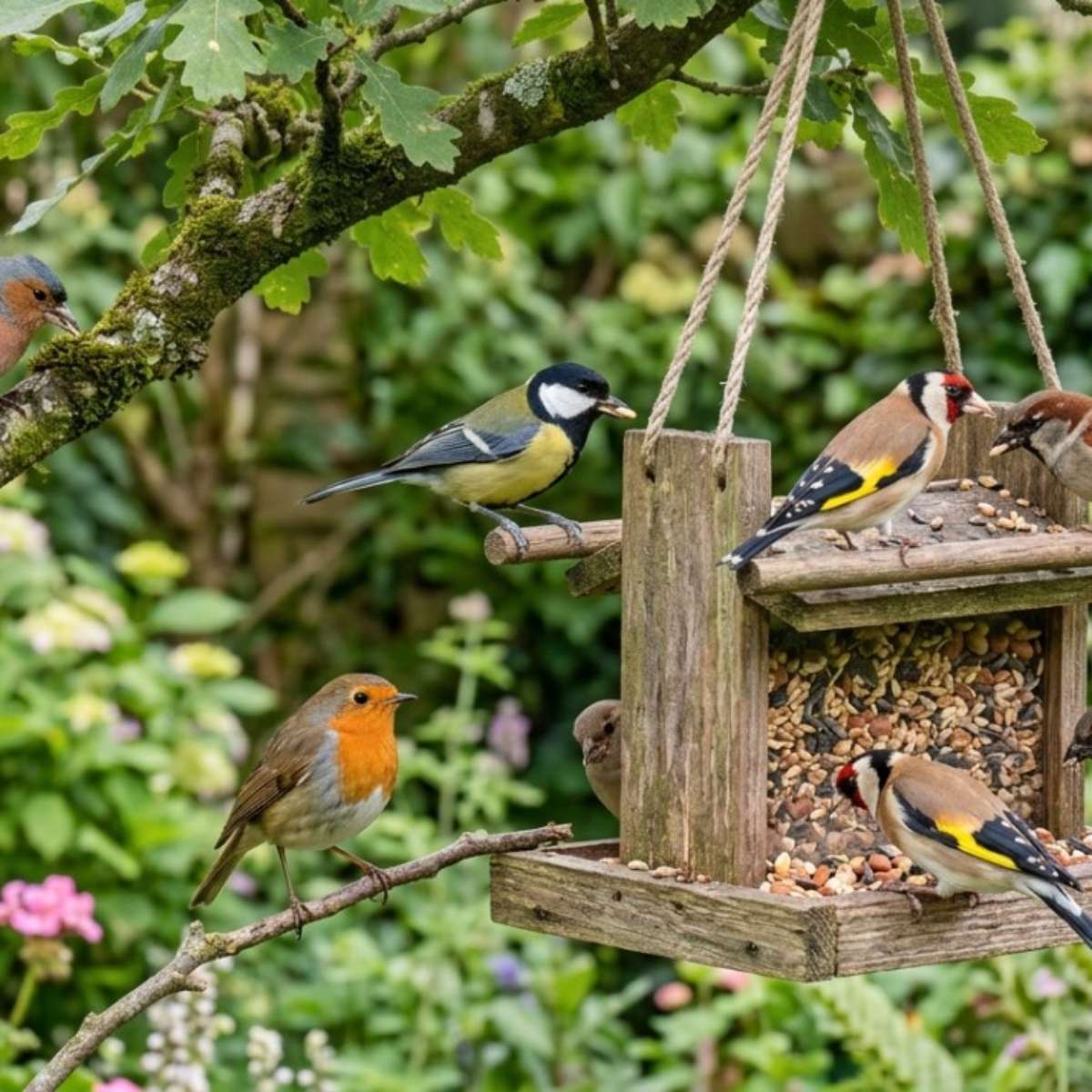 Quais são as aves de jardim mais comuns que frequentam o comedouro de passáros?