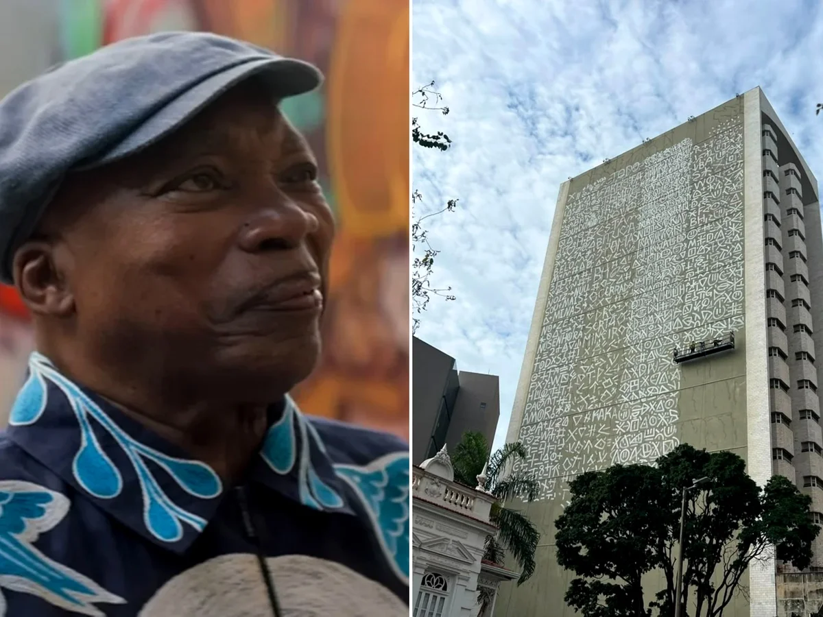Mural gigante em homenagem a Milton Nascimento ganha forma em BH