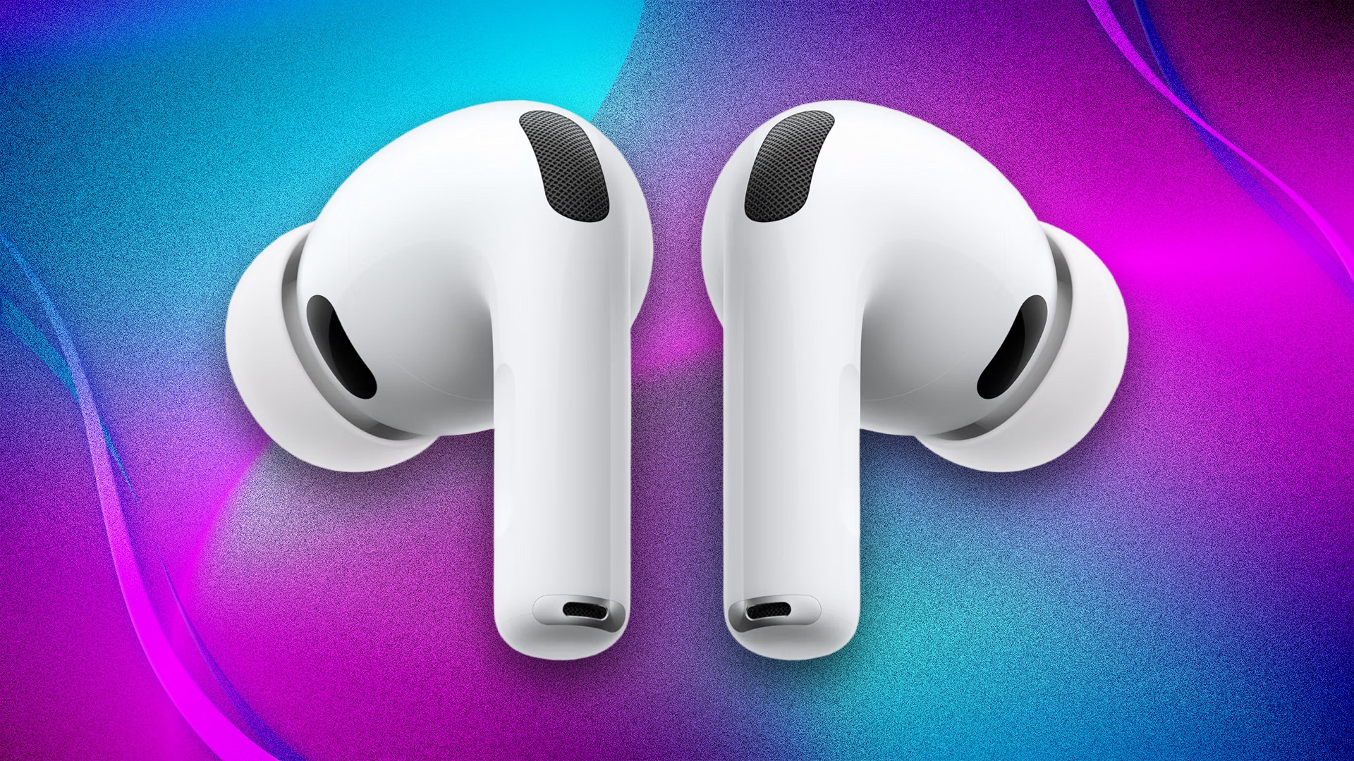 Apple AirPods Pro 3 on a purple background