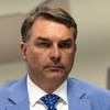 O senador Flávio Bolsonaro durante mobilização no Senado para evitar votação da PEC que acaba com a escala 6x1 - Brenno Carvalho/Agência O Globo