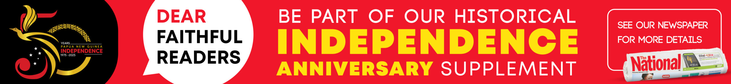 A combinação da 30ª edição do aniversário com o Dia da Independência na DWU Wewak