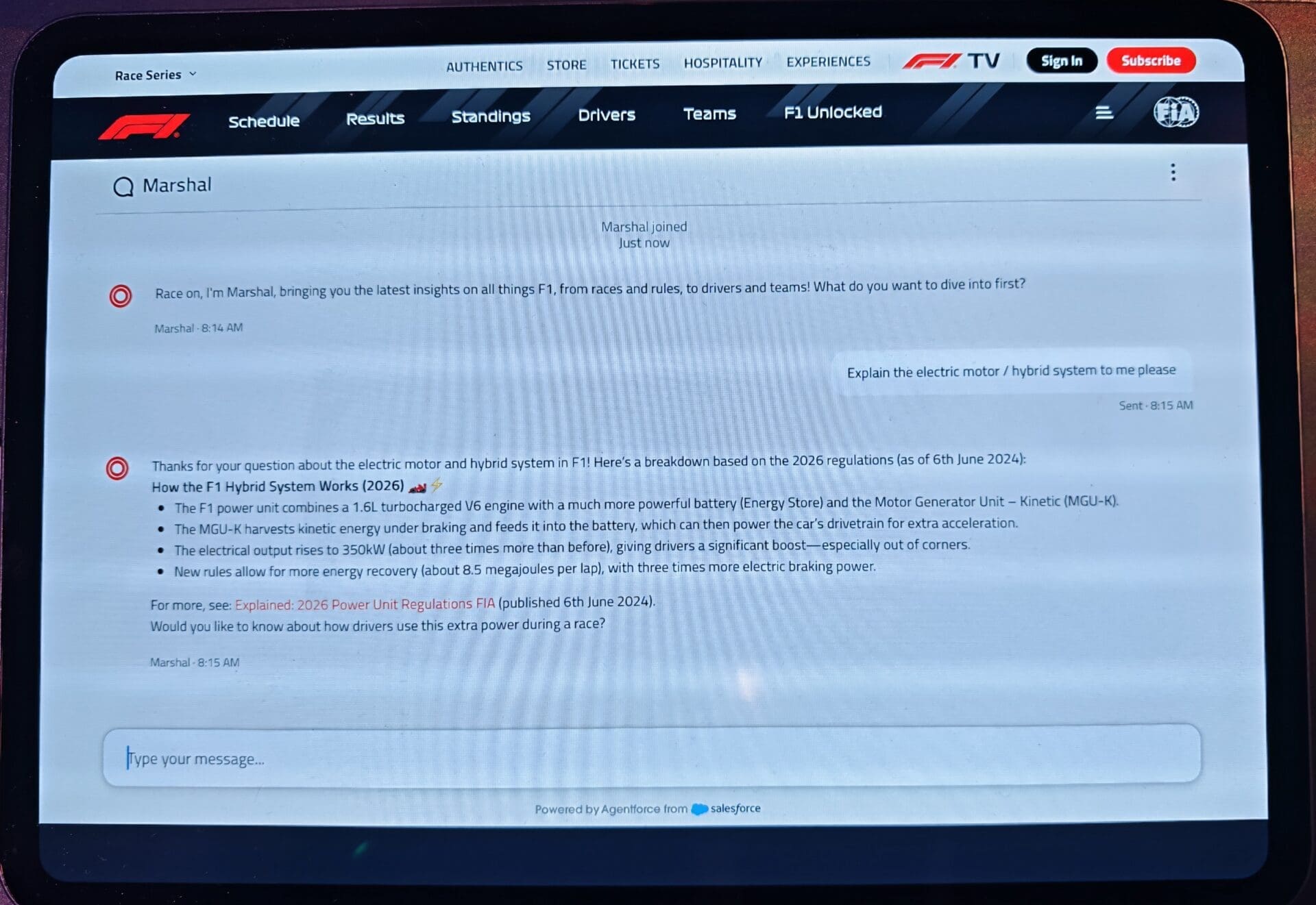 Conversamos com o novo chatbot de F1 da IA, o Marshal