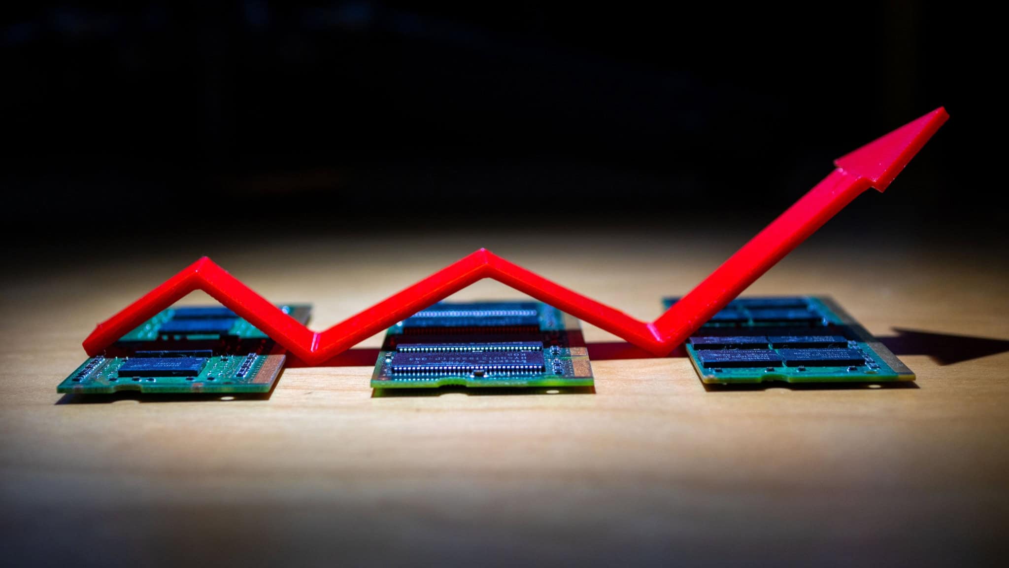 Ilustração de aumento de custo de chips de memória RAM