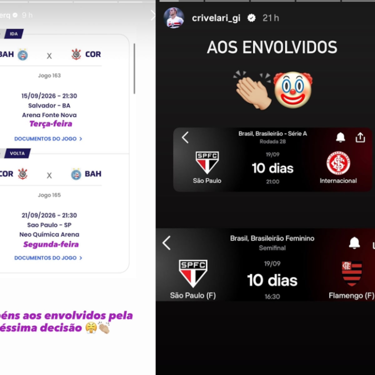 Jogadoras de Corinthians e São Paulo criticam locais e datas das semifinais do Brasileirão feminino