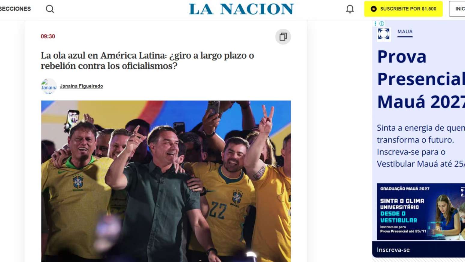La Naci&oacute;n: A onda azul na Am&eacute;rica Latina: uma mudan&ccedil;a a longo prazo ou uma rebeli&atilde;o contra o sistema?