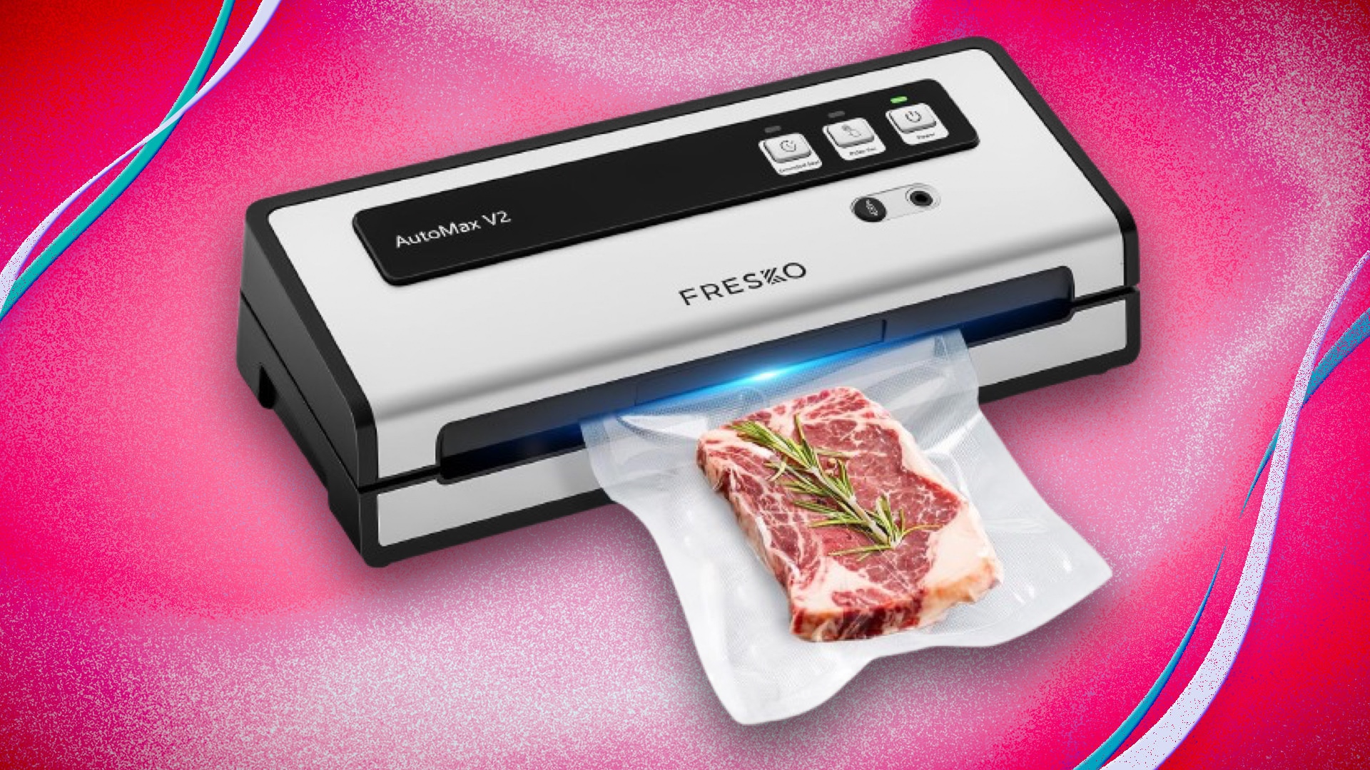 Fresko vacuum sealer machine on red background