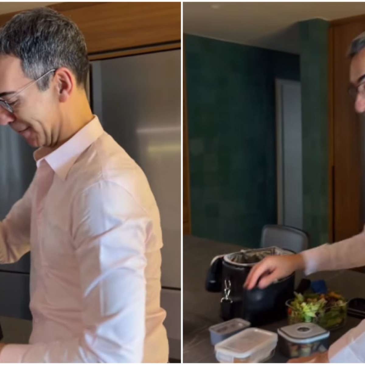 César Tralli mostra o que leva na marmita para plantão na Globo durante as eleições