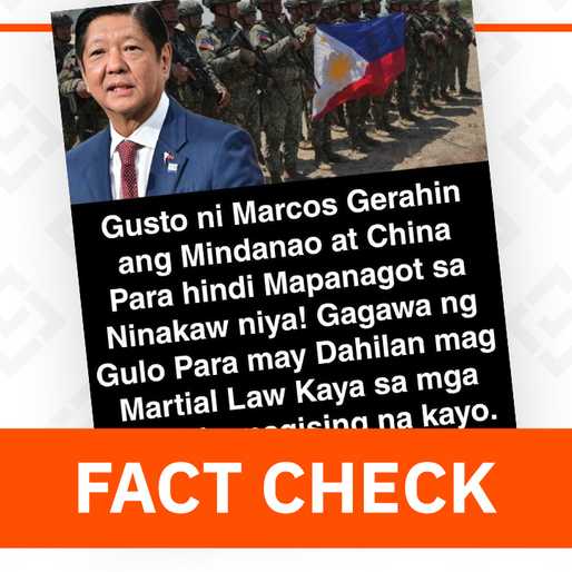 FACT CHECK: No official statement implies Marcos’ intent to declare war, martial law