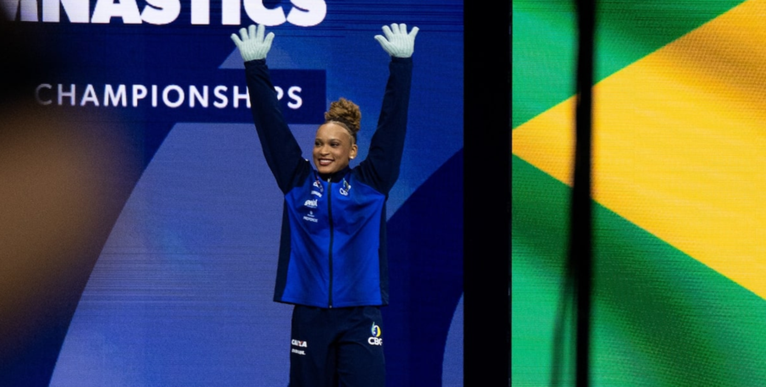 Com o resultado deste s&aacute;bado, 24, Rebeca Andrade alcan&ccedil;ou um feito hist&oacute;rico